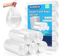 XUXRUS Piccoli sacchetti per la spazzatura da 20 litri, in plastica trasparente, 200 pezzi, per bagno, camera da letto, ufficio, adatti per 15-20 litri