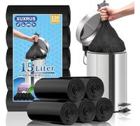 XUXRUS Sacchetti Immondizia 15 Litri Neri Resistenti Per Bagno, 120 Pezzi