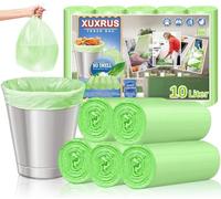 XUXRUS Sacchetti Spazzatura Piccoli 10L Verdi Per Bagno, 200 Pezzi