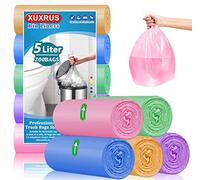XUXRUS Sacchetti Spazzatura Piccoli 5L Colorati, 200 Pezzi