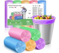 XUXRUS Sacchi Immondizia 20L Sacchetti Sacchetti Umido Colorato Resistenti e Durevoli, Anti-Strappo e Anti-Perdite, 100 Pezzi Sacchetti Spazzatura Piccoli per Bagno, Cucina, Ufficio, Facili da Usare