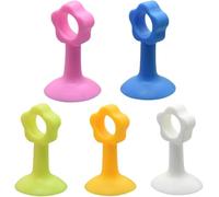 Xuxuejing 5 fermaporta in silicone a ventosa, fermaporta per pareti e maniglie delle porte, cuscinetto anti-collisione, senza fori, facile da installare (multicolore)