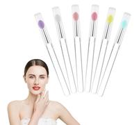 Xuxuejing Applicatori riutilizzabili per maschera labbra - Set di 6 pennelli in silicone per lucidalabbra e rossetto
