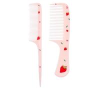 Xuxuejing Set di 2 pettini per capelli compatti e carini, per donne e ragazze, con denti fini, pettine a coda di topo, portatile, da viaggio, doccia, pettine per capelli lisci