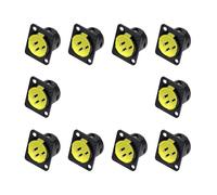 xuyuyan 10 pz 3 Pin XLR Maschio Montaggio A Pannello Presa Su Telaio Audio Microfono Martinetti Spina Adattatore Connettore In Lega di Zinco Borsette Contatto In Rame(Yellow)