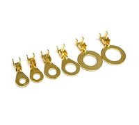 xuyuyan 100 pz M3 M4 M5 M6 M8 M10 Capicorda ad anello Occhi ad anello Terminali a crimpare in rame Capocorda Connettore del filo Kit di assortimento non isolato(Gold,M10 10.2mm)