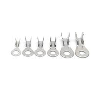 xuyuyan 100 pz M3 M4 M5 M6 M8 M10 Capicorda ad anello Occhi ad anello Terminali a crimpare in rame Capocorda Connettore del filo Kit di assortimento non isolato(Silver,M5 5.2mm)