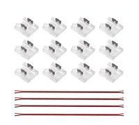 xuyuyan 12 pz connettore LED senza saldatura trasparente 4 in 1 connettori fai da te con filo da 15 cm for luci di striscia LED COB SMD a 2 pin 8 mm 10 mm(For 2pin 10mm Strip)