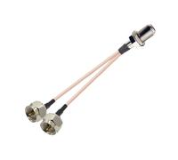 xuyuyan 1PCS F Cavo Splitter F Femmina A 2 Spina Maschio XF 75 Ohm RG179 Cavo Y Tipo Splitter Combinatore(F F to 2 x F Male,25CM)