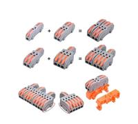 xuyuyan 20/50/100 pz Mini Connettore Rapido Combinato Filo Elettrico Giunto Compatto Morsettiera Guida Morsetto di Collegamento Conduttore A Molla(1 In 4 Out,100PCS)