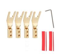 xuyuyan 4 Pezzi Y Connettore a Forcella Spina Connettori a Forcella Ottone Rame Placcato in Rodio Spina Cavo for Altoparlante Cavo for Altoparlante Martinetti(8pcs,SY1508G)