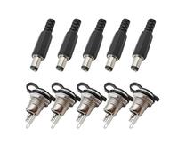 xuyuyan 5 paia DC-099 5.5x2.1mm DC Power Jack femmina dado connettore for montaggio a pannello 5.5mm X 2.1mm DC maschio spina connettori tipo saldatura(With Cap)