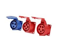 xuyuyan 5 Pz Spina Industriale E Presa Connettore Impermeabile 3PIN 4PIN 5PIN 16A/32A Collegamento Elettrico Impermeabile Montaggio A Parete Presa(16A Panel Mounted,5 PCS_4PIN)