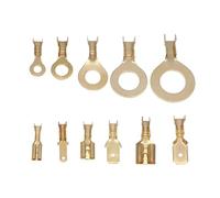 xuyuyan 750 Pz M3/M4/M5/M6/M8/M10 Occhielli ad anello non isolati Capicorda 2.8/4.8/6.3mm Terminali a crimpare a forcella in ottone Set di connettori for capicorda(150PCS)
