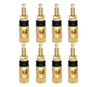 xuyuyan 8 pezzi presa for altoparlante in rame connettore terminale for altoparlante audio Binding Post amplificatore presa a banana placcata oro in rame(8 Black)