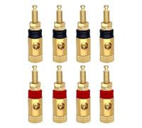 xuyuyan 8 pezzi presa for altoparlante in rame connettore terminale for altoparlante audio Binding Post amplificatore presa a banana placcata oro in rame(4 Red 4 Black)