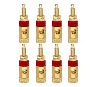 xuyuyan 8 pezzi presa for altoparlante in rame connettore terminale for altoparlante audio Binding Post amplificatore presa a banana placcata oro in rame(8 Red)