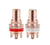 xuyuyan Connettore RCA Presa femmina Connettori for altoparlanti telaio Brillante muto Rame placcato rodio 32mm HiFi Bianco Rosso Jack audio(8pcs,Mix Color Copper)