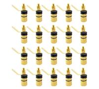 xuyuyan Connettore terminale audio for terminale altoparlante Binding Post placcato oro da 20 pezzi da 4 mm(20 Black)