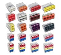 xuyuyan Connettori for cavi 102/104/106/108 Mini connettore for cavo di cablaggio veloce compatto for conduttori della scatola di giunzione Morsettiera push-in(103D,50 PCS)