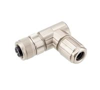 xuyuyan Connettori for cavi installabili sul campo a saldare metallica M12 Codice ABD Femmina Maschio 2 3 4 5 6 8 12 17 Poli Spina versione angolata verticale(Female Angled,SOLDER_M12_12 PIN A-CODE)