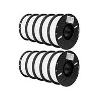 xuyuyan Filamento PLA da 10 kg Filamento PETG 3d da 1,75 mm for filamento stampante 3D 10 rotoli/set Colori e materiali misti Stampa FDM(10 KG PLA White)