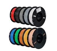 xuyuyan Filamento PLA da 10 kg Filamento PETG 3d da 1,75 mm for filamento stampante 3D 10 rotoli/set Colori e materiali misti Stampa FDM(10 KG Mix color PLA)