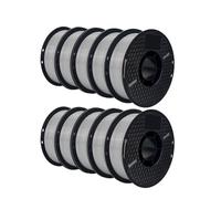 xuyuyan Filamento PLA da 10 kg Filamento PETG 3d da 1,75 mm for filamento stampante 3D 10 rotoli/set Colori e materiali misti Stampa FDM(10 KG PETG Gray)