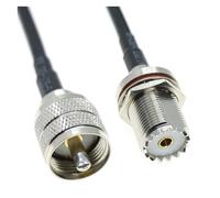 xuyuyan RG58 UHF A UHF PL259 SO239 Maschio Femmina Spina Jack Ad Angolo Retto Crimp Connettore Coassiale RF Antenna Prolunga Cavo Coassiale 50ohm 5M(TYPE D,15M)