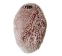 XUYUZUAU Donne Calde Sciarpe Mongolo Agnello Riccio Sciarpa Collo Wrap Autunno Inverno Collo Scaldacollo con Clip 90x20cm, Rosa polvere