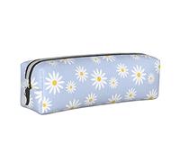 XUZHANG La margherita sveglia fiorisce il viola floreale, Astuccio per matite Astuccio per penne Astuccio per matite in pelle portatile con astuccio cosmetico con cerniera