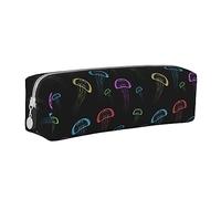 XUZHANG Le meduse si illuminano al buio, Astuccio per matite Astuccio per penne Astuccio per matite in pelle portatile con astuccio cosmetico con cerniera