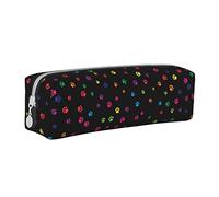 XUZHANG Modello animale impronta zampa arcobaleno, Astuccio per matite Astuccio per penne Astuccio per matite in pelle portatile con astuccio cosmetico con cerniera