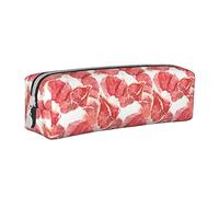 XUZHANG Modello delizioso della bistecca, Astuccio per matite Astuccio per penne Astuccio per matite in pelle portatile con astuccio cosmetico con cerniera