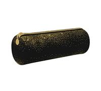 XUZHANG Modello glitter oro, Astuccio portapenne cilindrico Astuccio portapenne in pelle portatile con astuccio cosmetico con cerniera