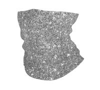 XUZHANG Scintillii glitter argento, Bandana Ghetta per il collo Copertura morbida per il viso Scaldacollo Tubo Mezza maschera Sciarpa Passamontagna