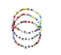 xuzhiyuan 3 pz/set fatti a mano 2024 Kamala Harris Seed Beads Bracciali Merch Kamala Harris Merchandise Bracciale campagna di voto del presidente per il sostenitore di Harris, adjustable, Resina