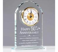 XUZIE Orologio da scrivania in cristallo al quarzo per 50° anniversario di matrimonio, regalo per genitori, decorazione per la cerimonia d'oro