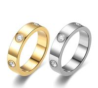 XUZOPIM 1 Paio Anello Do Fidanzamento, 6 Cubic Zirconia Ring, Women'S Engagement Ring, Wedding Promise Ring, Engagement Rings Couple, Jewelry Valentine'S Day Birthday Gifts For Women