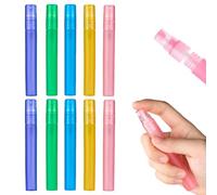 XUZOPIM 10 Pieces Portable Mini Spray Bottles, Portaprofumo Da Viaggio Ricaricabile Bottiglia Di Profumo, Refillable Travel Small Empty Frosted Plastic Spray Bottles For Water Perfume Hair 10Ml
