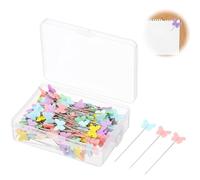 XUZOPIM 100 Pezzi Puntine Da Disegno, Farfalla Drawing Pins, Map Tacks Colorful Push Pins With Plastic Head Papillon For Travel Map Cork Notice Board Bulletin