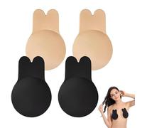 XUZOPIM 2 Pairs Reggiseno Invisibile, Invisible Bra, Invisible Push Up Strapless Bra, Adhesive Bras, Reusable Breast Paste Suit Swimwear, Comfortable Waterproof Breathable