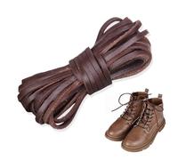 XUZOPIM 3Mm Larghezza Cuoio Genuine Leather Cord Flat Cowhide, Lacci Cuoio Lacci Corda Cordino, Leather Rope Braided Bracelets Necklace Jewelry Making Keychain Lace For Boots Crafts Saddle Brown