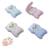 XUZOPIM 4 Pcs Portable Soap Sheets Modello Dell'Orso Sapone In Fogli 200 Soap Sheets Travel With Plastic Box Paper Soap For Travel Camping Outdoor Activities