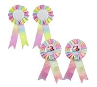XUZOPIM 4 Pieces Hobby Horse, Rosettes For The Winners, Modello Di Unicorno Ribbon For Horse Accessories Horse Accessories Hobby Horse Rosette Hobby Horse Accessories, Multi-Coloured
