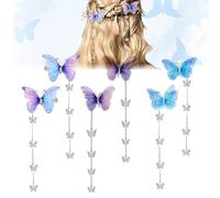 XUZOPIM 6 Pezzi Butterfly Hair Clips Hair Clips, Mollettone Per Capelli Ciappi Per Capelli Donna, Forcina Per Capelli Con Catena Appesa Con Nappa A Farfalla With Suitable For Girls