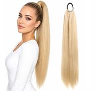 XUZOPIM Coda Capelli Extension, Extension Per Capelli Veri, Con Treccia, Lunghezza 60 Cm, Per Donne E Ragazze, Uso Quotidiano E Occasioni Speciali