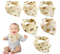 XUZOPIM Newborn Baby Bibs, 6 Pack Baby Bibs, Bavaglini Neonata, Bibs Organic Cotton With 2 Press Buttons, Super Absorbent Soft, For Boys And Girls, Multicolor, 1-2 Years