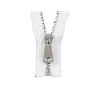 XUZWMAGZJ 1pc 5# Cerniera in Metallo Open-End Giacca Cappotto Cerniere Borsa Vestiti Kit di Riparazione Cerniera Accessori for Cucire(White,70cm)