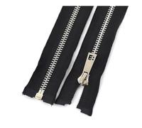 XUZWMAGZJ 2 Pezzi 5# Cerniere in Metallo Giacca con Cerniera Aperta Sostituisci Le Cerniere Accessorio for Cucire(Black,60cm)